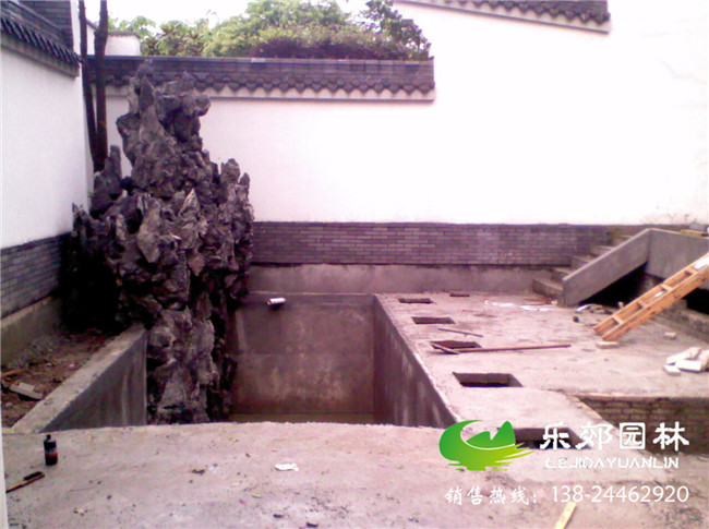 广州清华坊中式庭院装修现场施工图4
